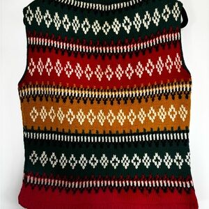 Colorful Patterned knit sweater vest
